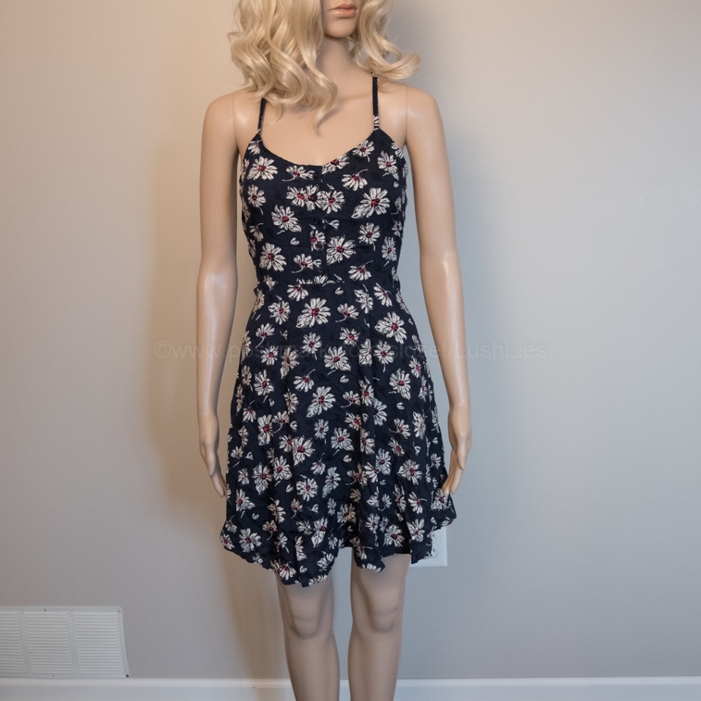 Navy Floral Strappy Dress